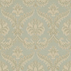 Galerie Wallcoverings Product Code 23605 - Italian Classics 4 Wallpaper Collection - Blue Beige Colours - A traditional damask on a woven effect background, giving a classical, formal edge to any interior scheme.  Design