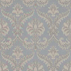Galerie Wallcoverings Product Code 23606 - Italian Classics 4 Wallpaper Collection - Blue Beige Colours - A traditional damask on a woven effect background, giving a classical, formal edge to any interior scheme.  Design