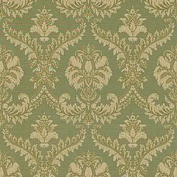 Galerie Wallcoverings Product Code 23607 - Italian Classics 4 Wallpaper Collection - Green Colours - A traditional damask on a woven effect background, giving a classical, formal edge to any interior scheme.  Design