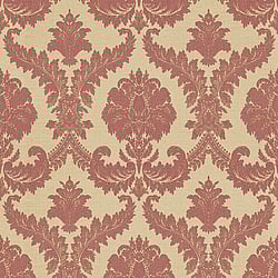 Galerie Wallcoverings Product Code 23608 - Italian Classics 4 Wallpaper Collection - Red Gold Colours - A traditional damask on a woven effect background, giving a classical, formal edge to any interior scheme.  Design