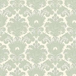 Galerie Wallcoverings Product Code 23615 - Italian Classics 4 Wallpaper Collection - Green Colours - A floral, traditional damask on a textured background, giving a classical, formal edge to any interior scheme.  Design