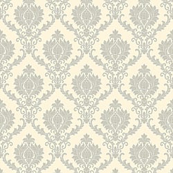 Galerie Wallcoverings Product Code 23641 - Italian Classics 4 Wallpaper Collection - Silver Grey Colours - A damask with a stylised, contemporary edge. Less floral and more geometric, but still with the overall traditional sumptuousness of a classic damask.  Design