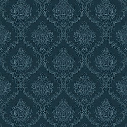 Galerie Wallcoverings Product Code 23649 - Italian Classics 4 Wallpaper Collection - Blue Colours - A damask with a stylised, contemporary edge. Less floral and more geometric, but still with the overall traditional sumptuousness of a classic damask.  Design