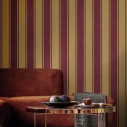 Galerie Wallcoverings Product Code 23678 - Italian Classics 4 Wallpaper Collection - Red Gold Colours - This classic stripe brings a timeless elegance to your home. The smooth texture has a reassuring, high quality effect while the vertical design brings a formal feel to any room. Design