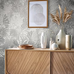 Galerie Wallcoverings Product Code: 33301 - The New Design Book Wallpaper Collection Galerie Wallcoverings Product Code 33301 - The New Design Book Wallpaper Collection - Metallic Jungle Leaves Design