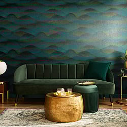 Galerie Wallcoverings Product Code: 34018 - The New Design Book Wallpaper Collection Galerie Wallcoverings Product Code 34018 - The New Design Book Wallpaper Collection - Blue, Black Colours - A textured misty landscape of hills Design