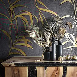 Galerie Wallcoverings Product Code: 34289 - The New Design Book Wallpaper Collection Galerie Wallcoverings Product Code 34289 - The New Design Book Wallpaper Collection - Black Gold Colours - Leaf Design
