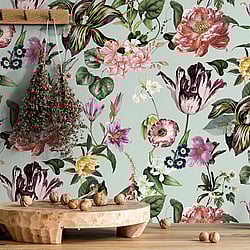 Galerie Wallcoverings Product Code: 47459 - The New Design Book Wallpaper Collection Galerie Wallcoverings Product Code 47459 - The New Design Book Wallpaper Collection - Green, Rose Colours - Floral Rhapsody Design