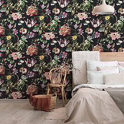 Galerie Wallcoverings Product Code: 47460 - The New Design Book Wallpaper Collection Galerie Wallcoverings Product Code 47460 - The New Design Book Wallpaper Collection - Schwarz, Rose, Green Colours - Floral Rhapsody Design