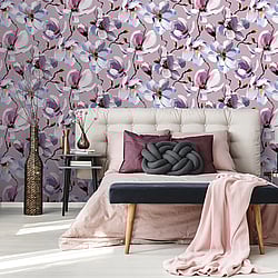 Galerie Wallcoverings Product Code: 47463 - The New Design Book Wallpaper Collection Galerie Wallcoverings Product Code 47463 - The New Design Book Wallpaper Collection - Rose, White, Purple Colours - Cherry Blossom Design