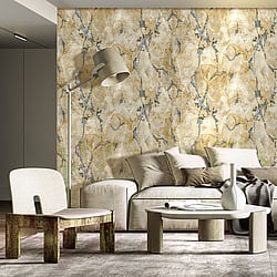 Galerie Wallcoverings Product Code: 49356 - Stratum Wallpaper Collection Galerie Wallcoverings Product Code 49356 - Stratum Wallpaper Collection - gold blue Colours - Marmo Design