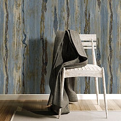 Galerie Wallcoverings Product Code: 49364 - Stratum Wallpaper Collection Galerie Wallcoverings Product Code 49364 - Stratum Wallpaper Collection - blue gold Colours - Verticale Design