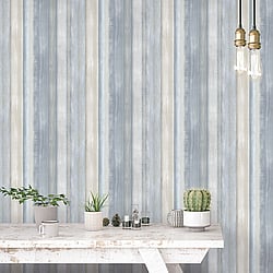 Galerie Wallcoverings Product Code: 7351 - Evergreen Wallpaper Collection Galerie Wallcoverings Product Code 7351 - Evergreen Wallpaper Collection - Blue Colours - Waterfall Stripe Design