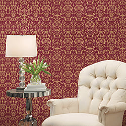 Galerie Wallcoverings Product Code: 95505 - Ornamenta Wallpaper Collection Galerie Wallcoverings Product Code 95505 - Ornamenta Wallpaper Collection - Red Gold Colours - Toscano Damask Design