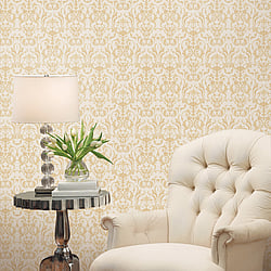 Galerie Wallcoverings Product Code: 95514 - Ornamenta Wallpaper Collection Galerie Wallcoverings Product Code 95514 - Ornamenta Wallpaper Collection - White Gold Colours - Toscano Damask Design
