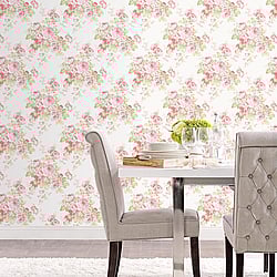 Galerie Wallcoverings Product Code: AB27612 - Abby Rose 4 Wallpaper Collection Galerie Wallcoverings Product Code AB27612 - Abby Rose 4 Wallpaper Collection - Pink Green Colours - Grand Floral Design
