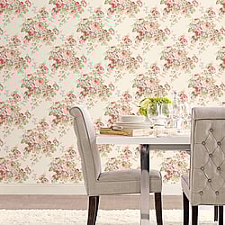 Galerie Wallcoverings Product Code: AB27614 - Abby Rose 4 Wallpaper Collection Galerie Wallcoverings Product Code AB27614 - Abby Rose 4 Wallpaper Collection - Cream Pink Blue Olive Green Colours - Grand Floral Design