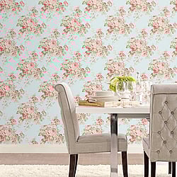 Galerie Wallcoverings Product Code: AB27615 - Abby Rose 4 Wallpaper Collection Galerie Wallcoverings Product Code AB27615 - Abby Rose 4 Wallpaper Collection - Turquoise Red Green Colours - Grand Floral Design