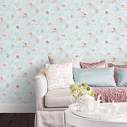 Galerie Wallcoverings Product Code: AB27662 - Abby Rose 4 Wallpaper Collection Galerie Wallcoverings Product Code AB27662 - Abby Rose 4 Wallpaper Collection - Blue Pink Colours - Morning Dew Design