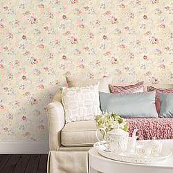 Galerie Wallcoverings Product Code: AB42418 - Abby Rose 4 Wallpaper Collection Galerie Wallcoverings Product Code AB42418 - Abby Rose 4 Wallpaper Collection - Pink Blue Cream Colours - Morning Dew Design