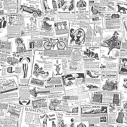Galerie Wallcoverings Product Code: BK32083 - Homestyle Wallpaper Collection Galerie Wallcoverings Product Code BK32083 - Homestyle Wallpaper Collection - White Black Colours - Newspaper Design