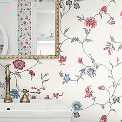 Galerie Wallcoverings Product Code: FC61001 - French Country Wallpaper Collection Galerie Wallcoverings Product Code FC61001 - French Country Wallpaper Collection - Umbria Red Colours - Florale Design
