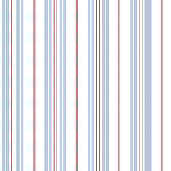 Galerie Wallcoverings Product Code: G23065 - Deauville Wallpaper Collection Galerie Wallcoverings Product Code G23065 - Deauville Wallpaper Collection - Sky Blue Red White Colours - Two Colour Stripe Design