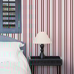 Galerie Wallcoverings Product Code: G23066 - Deauville Wallpaper Collection Galerie Wallcoverings Product Code G23066 - Deauville Wallpaper Collection - Red Navy Blue White Colours - Two Colour Stripe Design
