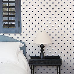 Galerie Wallcoverings Product Code: G23101 - Deauville Wallpaper Collection Galerie Wallcoverings Product Code G23101 - Deauville Wallpaper Collection - Navy Blue White Colours - Deauville Star Design