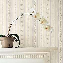 Galerie Wallcoverings Product Code: G23223 - Country Cottage Wallpaper Collection Galerie Wallcoverings Product Code G23223 - Country Cottage Wallpaper Collection - Lilac Beige Colours - Floral Stripe Design