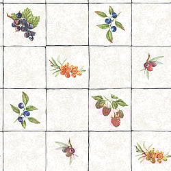 Galerie Wallcoverings Product Code: G45417 - Just Kitchens Wallpaper Collection Galerie Wallcoverings Product Code G45417 - Just Kitchens Wallpaper Collection - Taupe Red Blue Colours - Fruit Tile Design