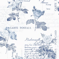 Galerie Wallcoverings Product Code: G56287 - Anthologie Wallpaper Collection Galerie Wallcoverings Product Code G56287 - Anthologie Wallpaper Collection - Blue Colours - Postale Rose Design