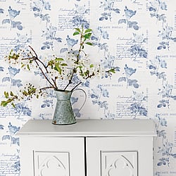 Galerie Wallcoverings Product Code: G56287 - Anthologie Wallpaper Collection Galerie Wallcoverings Product Code G56287 - Anthologie Wallpaper Collection - Blue Colours - Postale Rose Design