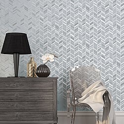 Galerie Wallcoverings Product Code: G67711 - Special Fx Wallpaper Collection Galerie Wallcoverings Product Code G67711 - Special Fx Wallpaper Collection - Silver Grey Blue Colours - Glitter Chevrons Design