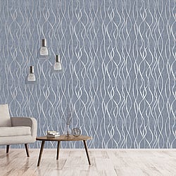 Galerie Wallcoverings Product Code: G67720 - Special Fx Wallpaper Collection Galerie Wallcoverings Product Code G67720 - Special Fx Wallpaper Collection - Blue Silver Grey Colours - Glitter Ribbons Design