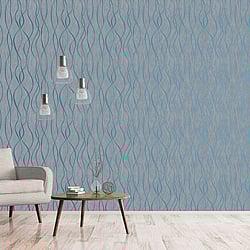 Galerie Wallcoverings Product Code: G67735 - Special Fx Wallpaper Collection Galerie Wallcoverings Product Code G67735 - Special Fx Wallpaper Collection - Blue Silver Colours - Glitter Ribbons Design