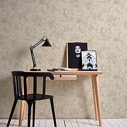 Galerie Wallcoverings Product Code: HV41009 - Havana Wallpaper Collection Galerie Wallcoverings Product Code HV41009 - Havana Wallpaper Collection - Beige Cream Metallic Colours - Havana Fern Leaf Motif Design