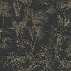 Galerie Wallcoverings Product Code: HV41023 - Havana Wallpaper Collection Galerie Wallcoverings Product Code HV41023 - Havana Wallpaper Collection - Metallic Black Colours - Havana Jungle Palms Design