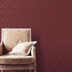 Galerie Wallcoverings Product Code: SK34738 - Simply Silks 4 Wallpaper Collection Galerie Wallcoverings Product Code SK34738 - Simply Silks 4 Wallpaper Collection - Red Colours - Feathered Damask Design