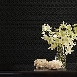 Galerie Wallcoverings Product Code: SK34752 - Simply Silks 4 Wallpaper Collection Galerie Wallcoverings Product Code SK34752 - Simply Silks 4 Wallpaper Collection - Black Colours - Small Damask Design