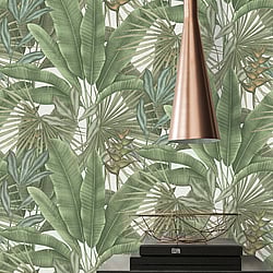 Galerie Wallcoverings Product Code: WH30114 - Welcome Home Wallpaper Collection Galerie Wallcoverings Product Code WH30114 - Welcome Home Wallpaper Collection - Green Colours - Tropical Leaves Design