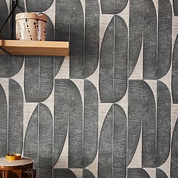 Galerie Wallcoverings Product Code: WH30170 - Welcome Home Wallpaper Collection Galerie Wallcoverings Product Code WH30170 - Welcome Home Wallpaper Collection - Silver Grey Colours - Geometric Leaf Design