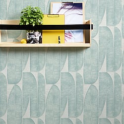 Galerie Wallcoverings Product Code: WH30172 - Welcome Home Wallpaper Collection Galerie Wallcoverings Product Code WH30172 - Welcome Home Wallpaper Collection - Blue Colours - Geometric Leaf Design