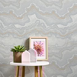 Galerie Wallcoverings Product Code: WH30177 - Welcome Home Wallpaper Collection Galerie Wallcoverings Product Code WH30177 - Welcome Home Wallpaper Collection - Silver Grey Colours - Water Marble Design