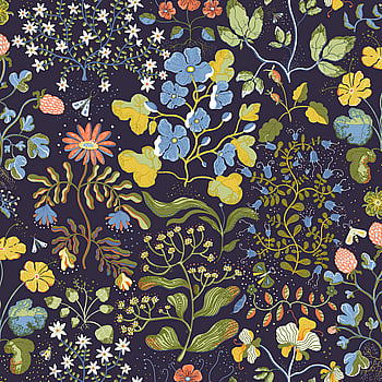 Galerie Wallcoverings Product Code 22002 - Fagring Wallpaper Collection - Dark blue/green Colours -  