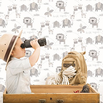 Galerie Wallcoverings Product Code G56505 - Just 4 Kids 2 Wallpaper Collection - Grey White Colours -  